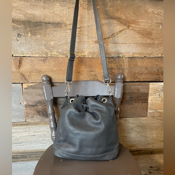 ROOTS Grey Drawstring Crossbody - Picture 2 of 4